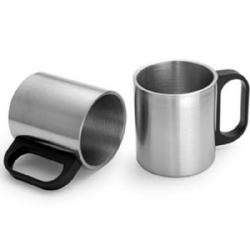 Caneca inox com Ala Preta Plstico- 300ml